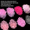 image:imageFAMDAMEI 24 Grid Flat Back Pearls and Rhinestones for Dazzling Kit Clear White Pink Pearls Flatback Resin Jelly RhinestonesFlower 3D Nail Charms and Gems for Crafting Rhinestone for Crafts