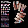 image:imageFAMDAMEI 24 Grid Nail Charms Nail Art Kit with Multi Shapes Bedazzling Gems for Nails Flatback AB Nail Rhinestones Nail Pearls Y2K Cute Nail Charms 3D Hawaii Flowers Nail Jewels for Nail Designwhite pink flowercolorful bowsequinclear pearl