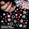 image:imageFAMDAMEI 24 Grid Nail Charms Nail Art Kit with Multi Shapes Bedazzling Gems for Nails Flatback AB Nail Rhinestones Nail Pearls Y2K Cute Nail Charms 3D Hawaii Flowers Nail Jewels for Nail Designyellow pink fruitgold red heartcolorful lolipop flower