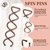 image:imageFANDAMEI 50PC Spiral Hair Pins Set Spin Pins Spiral Bobby Pins for Girls Women and Kids NonScratch Round Clip amp Bun Twist Stylish Bun Bobby Pins Premium Spin Pins for Hair BrownBrown