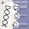 image:imageFANDAMEI 50PC Spiral Hair Pins Set Spin Pins Spiral Bobby Pins for Girls Women and Kids NonScratch Round Clip amp Bun Twist Stylish Bun Bobby Pins Premium Spin Pins for Hair BrownBlack