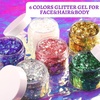 image:imageFANDAMEI Body Glitter Gel 6 Color Glitter Makeup Face Paint for BodyampFaceampHair Rave Festival Mermaid Halloween Concert Hair Glitter for Kids amp Women