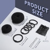 image:imageFANDAMEI Donut Hair Bun Makers Set of 4 for Kids 4 Extra Small Ballet Buns Elastic Hair Ties and Hair Pins Light BrownBlack