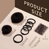 image:imageFANDAMEI Donut Hair Bun Makers Set of 4 for Kids 4 Extra Small Ballet Buns Elastic Hair Ties and Hair Pins Light BrownBrown