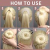 image:imageFANDAMEI Donut Hair Bun Makers Set of 4 for Kids 4 Extra Small Ballet Buns Elastic Hair Ties and Hair Pins Light BrownGold