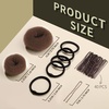 image:imageFANDAMEI Donut Hair Bun Makers Set of 4 for Kids 4 Extra Small Ballet Buns Elastic Hair Ties and Hair Pins Light BrownLight Brown