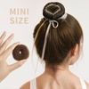 image:imageFANDAMEI Donut Hair Bun Makers Set of 4 for Kids 4 Extra Small Ballet Buns Elastic Hair Ties and Hair Pins Light BrownLight Brown