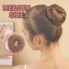 image:imageFANDAMEI Donut Hair Bun Makers Set of 4 for Kids 4 Extra Small Ballet Buns Elastic Hair Ties and Hair Pins Light BrownTan Brown