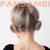image:imageFANDAMEI Donut Hair Bun Makers Set of 4 for Kids 4 Extra Small Ballet Buns Elastic Hair Ties and Hair Pins Light BrownTan Brown