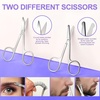 image:imageFANDAMEI Eyebrow Scissors Eyebrow Kit Eyebrow Tweezers for Women Eyebrow Razor Eyebrow Brush Eyebrow Kit for Men with Leather Case Eyebrow Scissors for Women Facial Hair Ingrown Hair RemovalPurple