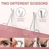 image:imageFANDAMEI Eyebrow Scissors Eyebrow Kit Eyebrow Tweezers for Women Eyebrow Razor Eyebrow Brush Eyebrow Kit for Men with Leather Case Eyebrow Scissors for Women Facial Hair Ingrown Hair RemovalPink