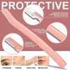 image:imageFANDAMEI Eyebrow Scissors Eyebrow Kit Eyebrow Tweezers for Women Eyebrow Razor Eyebrow Brush Eyebrow Kit for Men with Leather Case Eyebrow Scissors for Women Facial Hair Ingrown Hair RemovalPink