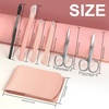 image:imageFANDAMEI Eyebrow Scissors Eyebrow Kit Eyebrow Tweezers for Women Eyebrow Razor Eyebrow Brush Eyebrow Kit for Men with Leather Case Eyebrow Scissors for Women Facial Hair Ingrown Hair RemovalPink