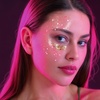 image:imageFANDAMEI Face Glitter Body Glitter for Women 2PCS 8 Colors Glitter Gel for Face Hair Glitter for Kids Fairy Rave Mermaid Makeuporangegreenvioletpinkgoldwhitepurpleblue