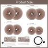 image:imageFANDAMEI Hair Bun Maker Set 8 PCS Hair Donuts for Buns 2 Extralarge2 Large2 Medium and 2 Small 40 PCS Bobby Pins 5 PCS Hair Elastic Ties BlackBun Maker  BlackTan Brown