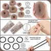 image:imageFANDAMEI Hair Bun Maker Set 8 PCS Hair Donuts for Buns 2 Extralarge2 Large2 Medium and 2 Small 40 PCS Bobby Pins 5 PCS Hair Elastic Ties BlackBun Maker  BlackTan Brown