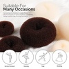 image:imageFANDAMEI Hair Bun Maker Set 8 PCS Hair Donuts for Buns 2 Extralarge2 Large2 Medium and 2 Small 40 PCS Bobby Pins 5 PCS Hair Elastic Ties BlackBun Maker  BlackDark BrownGold