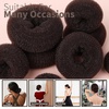 image:imageFANDAMEI Hair Bun Maker Set 8 PCS Hair Donuts for Buns 2 Extralarge2 Large2 Medium and 2 Small 40 PCS Bobby Pins 5 PCS Hair Elastic Ties BlackBun Maker  BlackDark Brown