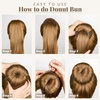 image:imageFANDAMEI Hair Bun Maker Set 8 PCS Hair Donuts for Buns 2 Extralarge2 Large2 Medium and 2 Small 40 PCS Bobby Pins 5 PCS Hair Elastic Ties BlackBun Maker  BlackLight Brown
