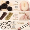 image:imageFANDAMEI Hair Bun Maker Set 8 PCS Hair Donuts for Buns 2 Extralarge2 Large2 Medium and 2 Small 40 PCS Bobby Pins 5 PCS Hair Elastic Ties BlackBun Maker  BlackDark BrownGold