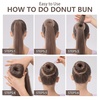 image:imageFANDAMEI Hair Bun Maker Set 8 PCS Hair Donuts for Buns 2 Extralarge2 Large2 Medium and 2 Small 40 PCS Bobby Pins 5 PCS Hair Elastic Ties BlackBun Maker  BlackTan Brown