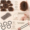 image:imageFANDAMEI Hair Bun Maker Set 8 PCS Hair Donuts for Buns 2 Extralarge2 Large2 Medium and 2 Small 40 PCS Bobby Pins 5 PCS Hair Elastic Ties BlackBun Maker  BlackLight Brown