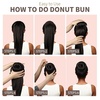 image:imageFANDAMEI Hair Bun Maker Set 8 PCS Hair Donuts for Buns 2 Extralarge2 Large2 Medium and 2 Small 40 PCS Bobby Pins 5 PCS Hair Elastic Ties BlackBun Maker  BlackDark Brown