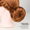 image:imageFANDAMEI Hair Donut Bun Makers Set  4 Dark Brown amp 4 Beige 2 ExtraLarge 2 Large 2 Medium 2 Small 5 Elastic Bands 20 Hair Pins
