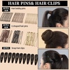 image:imageFANDAMEI Hair Ties Kit for Women Velvet Scrunchies Elastic Rubber Bands Seamless Hair Ties Hair Clips Bobby Pins U Shaped Hair Pins for Styling Hair Accessories Kit