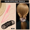 image:imageFANDAMEI Hair Ties Kit for Women Velvet Scrunchies Elastic Rubber Bands Seamless Hair Ties Hair Clips Bobby Pins U Shaped Hair Pins for Styling Hair Accessories Kit