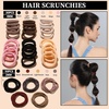 image:imageFANDAMEI Hair Ties Kit for Women Velvet Scrunchies Elastic Rubber Bands Seamless Hair Ties Hair Clips Bobby Pins U Shaped Hair Pins for Styling Hair Accessories Kit