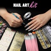 image:imageFANDAMEI Nail Art Brushes Nail Art Kit with Nail Art Brush Dotting Tools Nail Rhinestones Pearls Nail Charms and Gems Nail Stickers for Women Decals Nail Stand for Press on Nail Design Kits