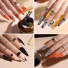 image:imageFANDAMEI Nail Art Kit Nail Art Brushes Set Nail Design Kit Dotting Tools Fine Nail Glitter Nail Decoration Butterfly Heart Glitter Sequins Foil Flakes Nail Rhinestones Dust BrushBBlack
