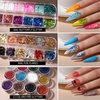image:imageFANDAMEI Nail Art Kit Nail Art Brushes Set Nail Design Kit Dotting Tools Fine Nail Glitter Nail Decoration Butterfly Heart Glitter Sequins Foil Flakes Nail Rhinestones Dust BrushAPink