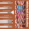 image:imageFANDAMEI Nail Art Kit Nail Art Brushes Set Nail Design Kit Dotting Tools Fine Nail Glitter Nail Decoration Butterfly Heart Glitter Sequins Foil Flakes Nail Rhinestones Dust BrushCWhite