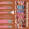 image:imageFANDAMEI Nail Art Kit Nail Art Brushes Set Nail Design Kit Dotting Tools Fine Nail Glitter Nail Decoration Butterfly Heart Glitter Sequins Foil Flakes Nail Rhinestones Dust BrushAPink