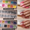 image:imageFANDAMEI Nail Art Kit Nail Art Brushes Set Nail Design Kit Dotting Tools Fine Nail Glitter Nail Decoration Butterfly Heart Glitter Sequins Foil Flakes Nail Rhinestones Dust BrushBBlack