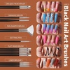 image:imageFANDAMEI Nail Art Kit Nail Art Brushes Set Nail Design Kit Dotting Tools Fine Nail Glitter Nail Decoration Butterfly Heart Glitter Sequins Foil Flakes Nail Rhinestones Dust BrushBBlack