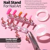 image:imageFANDAMEI Nail Art Kit With Nail Stand Nail Art Tools Nail Design Tools Nail Brush Nail Holder For Painting Nails Nail Art Brushes Nail Dotting Tool Nail Tools For Nail Art WhitePink