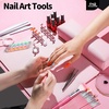 image:imageFANDAMEI Nail Art Kit With Nail Stand Nail Art Tools Nail Design Tools Nail Brush Nail Holder For Painting Nails Nail Art Brushes Nail Dotting Tool Nail Tools For Nail Art WhitePink