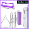 image:imageFANDAMEI Nail Care Kit Nail Files 100180 Nail Buffer Block Cuticle Nippers Cuticle Trimmer Cuticle Pusher Nail Tools Nail Kit Pedicure amp Manicure Tools Nail Prep Kit Manicure Kit for WomenDpurple