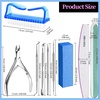 image:imageFANDAMEI Nail Care Kit Nail Files 100180 Nail Buffer Block Cuticle Nippers Cuticle Trimmer Cuticle Pusher Nail Tools Nail Kit Pedicure amp Manicure Tools Nail Prep Kit Manicure Kit for WomenVblue