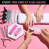 image:imageFANDAMEI Nail Care Kit Nail Files 100180 Nail Buffer Block Cuticle Nippers Cuticle Trimmer Cuticle Pusher Nail Tools Nail Kit Pedicure amp Manicure Tools Nail Prep Kit Manicure Kit for WomenCpink
