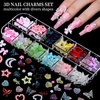 image:imageFANDAMEI Nail Charms Nail Rhinestones Kit with 8 Boxes of Nail Gems Bedazzling Kit for Nails Colorful Clear Flatback Rhinestones Charms Y2K for Nails Multi Shape Nail Art Accessories for Crafts