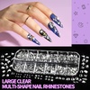 image:imageFANDAMEI Nail Charms and Gems 8 Boxes Nail Art Kit for Design MultiShape Rhinestones for Nails Flat Back Pearls Jewels 3D Fruit Flower Candy Nail Charms Gold Nail Studs JewelsYellow candyred cherrypurple heartgold silver pearls