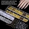 image:imageFANDAMEI Nail Charms and Gems 8 Boxes Nail Art Kit for Design MultiShape Rhinestones for Nails Flat Back Pearls Jewels 3D Fruit Flower Candy Nail Charms Gold Nail Studs JewelsPink flower petalclear bubble beadorange 3D flower