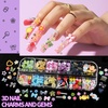 image:imageFANDAMEI Nail Charms and Gems 8 Boxes Nail Art Kit for Design MultiShape Rhinestones for Nails Flat Back Pearls Jewels 3D Fruit Flower Candy Nail Charms Gold Nail Studs JewelsYellow candyred cherrypurple heartgold silver pearls