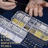 image:imageFANDAMEI Nail Charms and Nail Brushes Nail Accessories Kit with 15 Pcs Nail Art Brushes 6 Box Nail Charms and Gems 10 Pcs Flower Nail Stickers 5 Pcs Dotting Tools Nail Art Kit with Nail Brushblack
