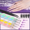 image:imageFANDAMEI Nail Charms and Nail Brushes Nail Accessories Kit with 15 Pcs Nail Art Brushes 6 Box Nail Charms and Gems 10 Pcs Flower Nail Stickers 5 Pcs Dotting Tools Nail Art Kit with Nail Brushpink