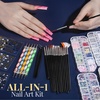 image:imageFANDAMEI Nail Charms and Nail Brushes Nail Accessories Kit with 15 Pcs Nail Art Brushes 6 Box Nail Charms and Gems 10 Pcs Flower Nail Stickers 5 Pcs Dotting Tools Nail Art Kit with Nail Brushblack